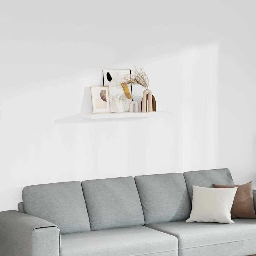 Floating Wall Shelf White Display Ledge 90 x 23.5 x 3.8 cm