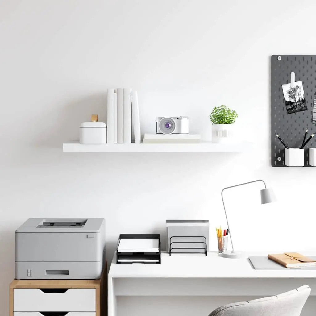 Floating Wall Shelf White Display Ledge 90 x 23.5 x 3.8 cm