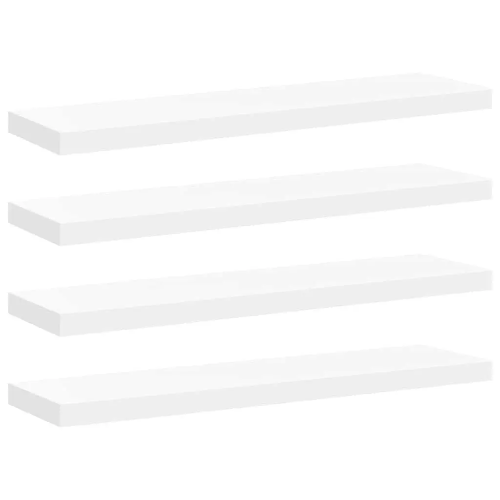 Floating Wall Shelves Invisible Mounting System White 4 Piece Set