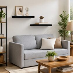 Friendly Black Floating Wall Shelves: 2 pcs for Your Home