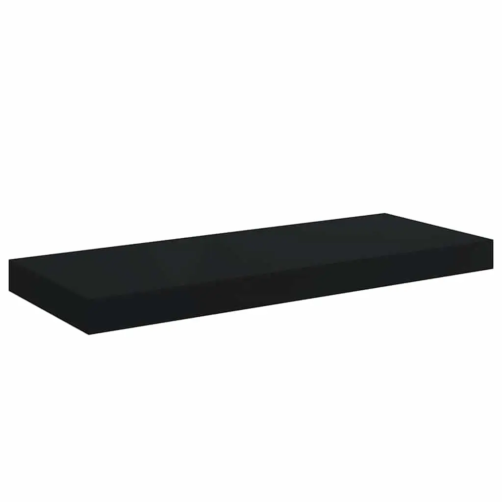 Black Floating Wall Shelf Invisible Mounting System 60 x 23.5 x 3.8 cm