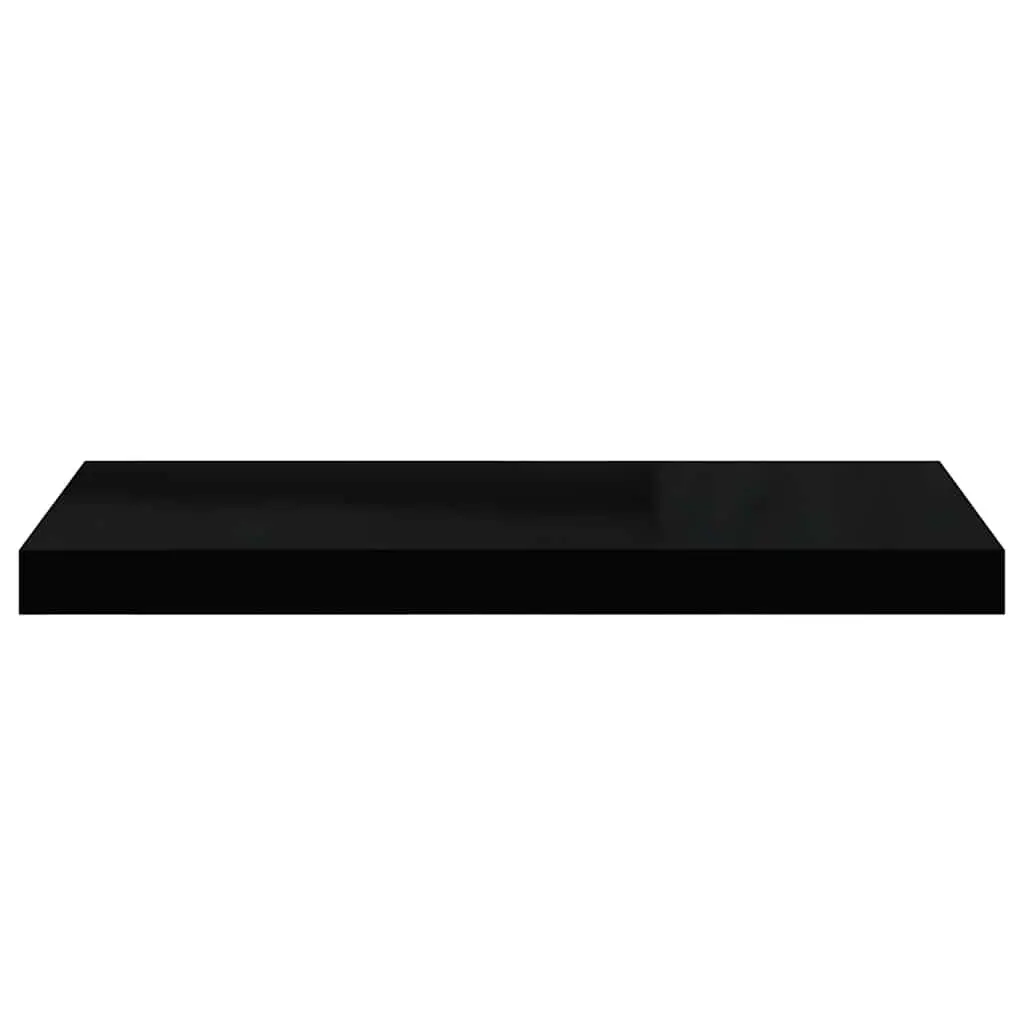 Black Floating Wall Shelf Invisible Mounting System 60 x 23.5 x 3.8 cm