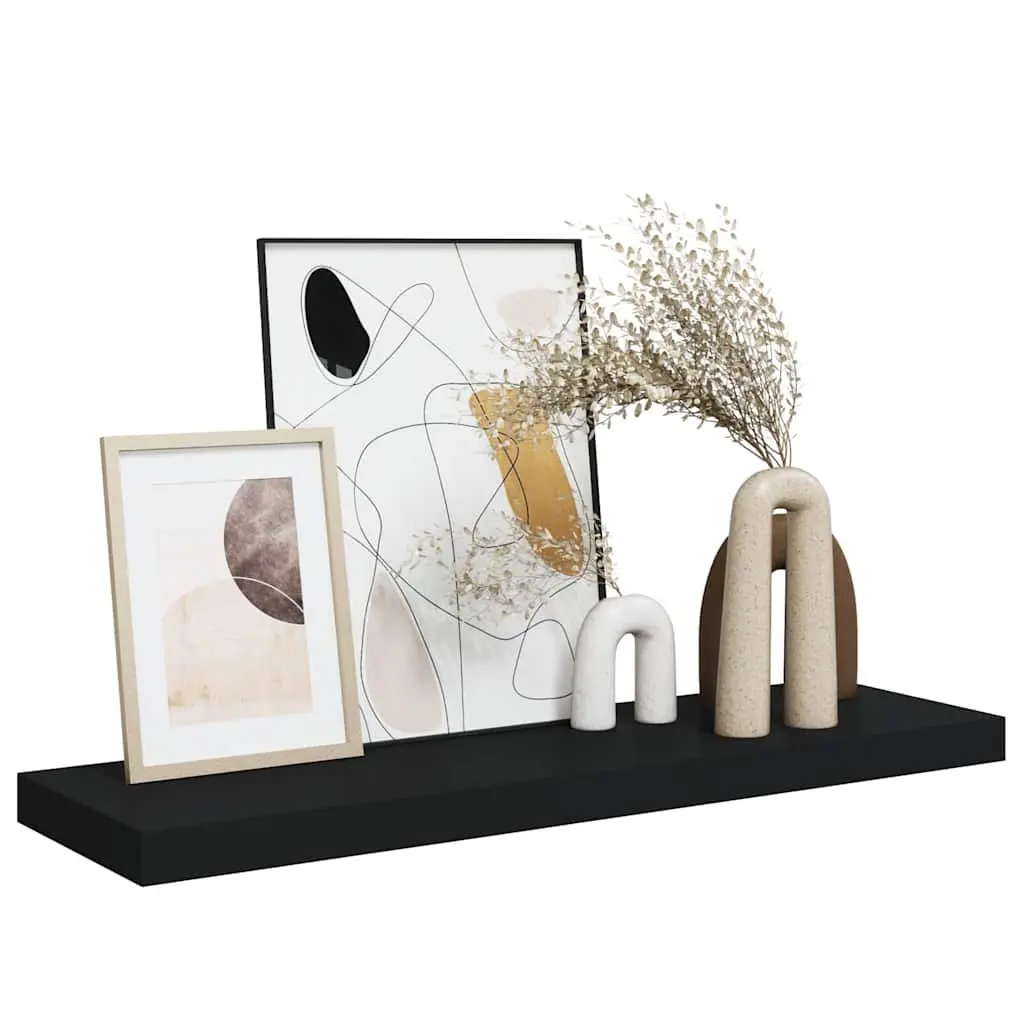Black Floating Wall Shelf Display Ledge 80x23.5cm Home Decor Storage Organizer