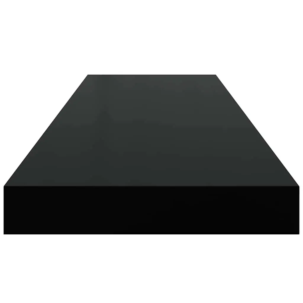 Wall Shelves Invisible Mounting Black 80x23.5x3.8 cm 2 Piece Display Ledge Home Decor