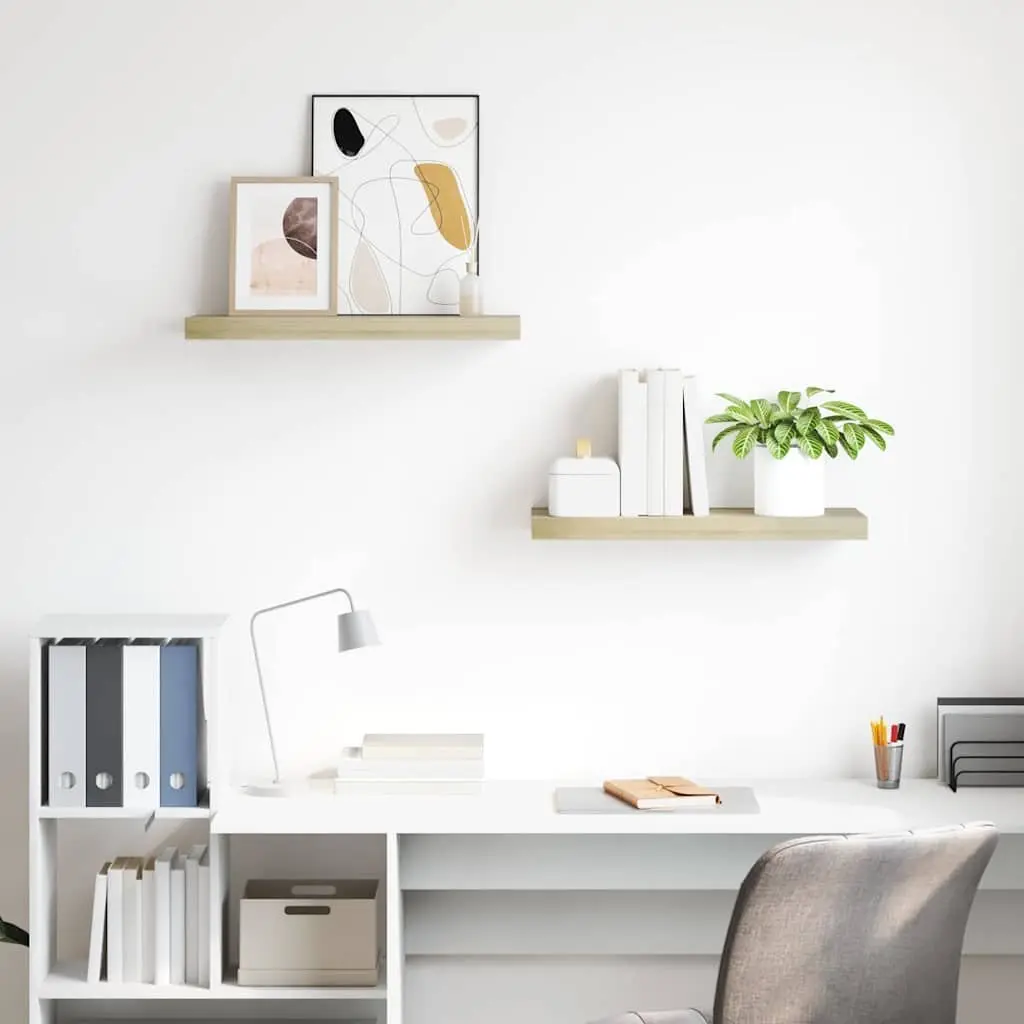 Floating Wall Shelves Brown 60x23.5cm 2 Pieces Display Shelf Storage Home Decor