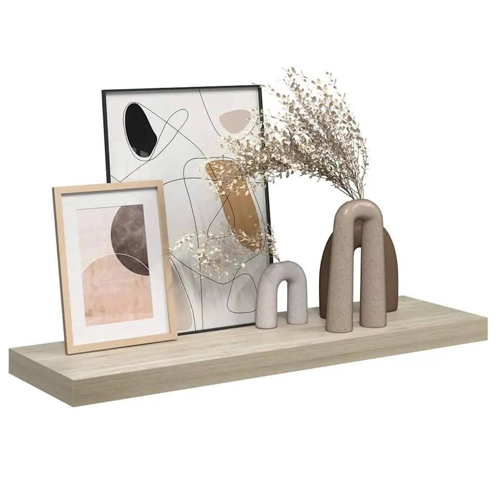 Floating Wall Shelf Brown Honeycomb MDF 80 x 23.5 x 3.8 cm