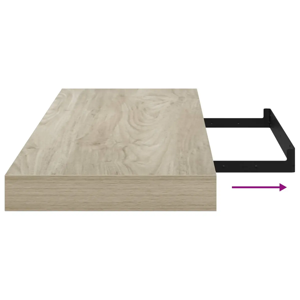 Floating Wall Shelf Brown Honeycomb MDF 80 x 23.5 x 3.8 cm
