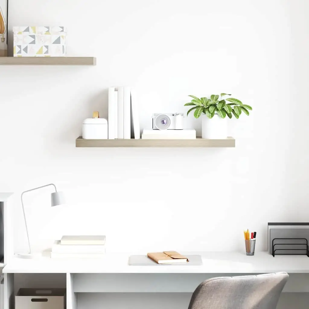 Floating Wall Shelf Brown Honeycomb MDF 80 x 23.5 x 3.8 cm