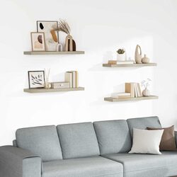 Friendly 4-Piece Oak Brown Floating Shelves for You
