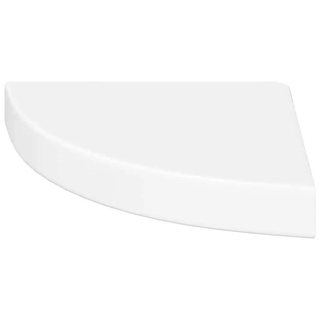 Corner Shelves High Gloss White Wall Mount Display Storage 4 Piece
