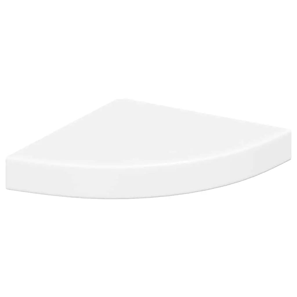 Floating Corner Wall Shelves 2 pc White Display Ledge Storage Organiser