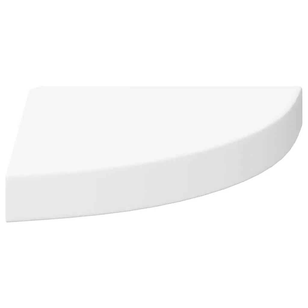 Floating Corner Wall Shelves 2 pc White Display Ledge Storage Organiser