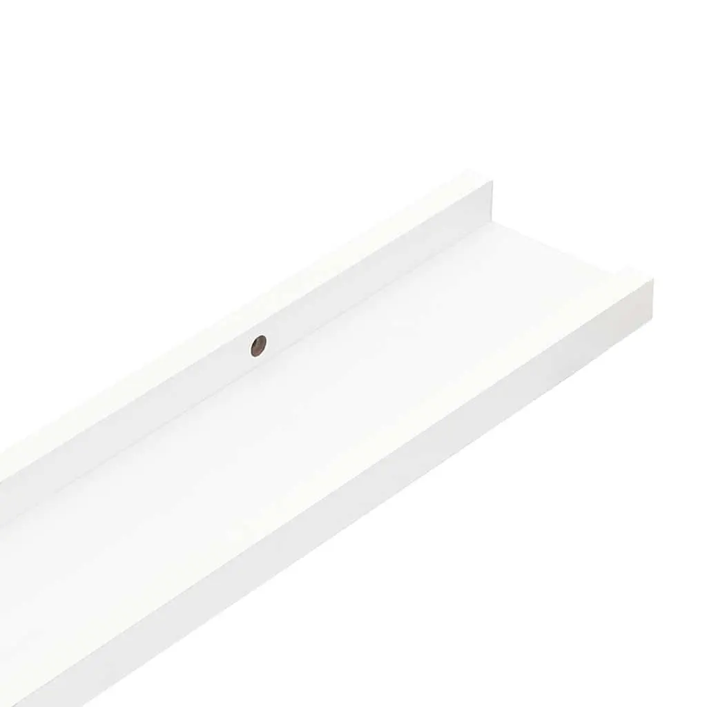 Picture Frame Ledge Shelves Wall-Mounted Display 2 pcs White 40x9x3 cm