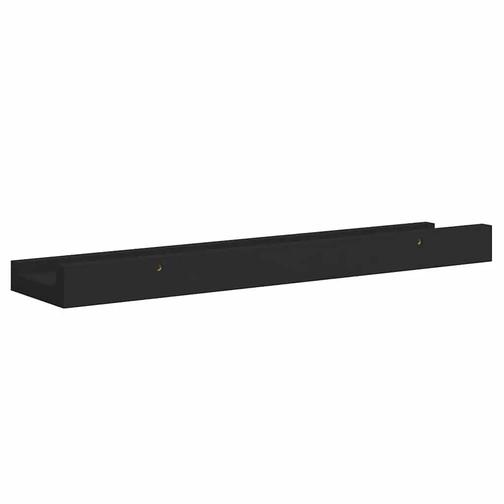 Wall Mounted Picture Ledge Shelves Black 40x9x3cm 2 Piece