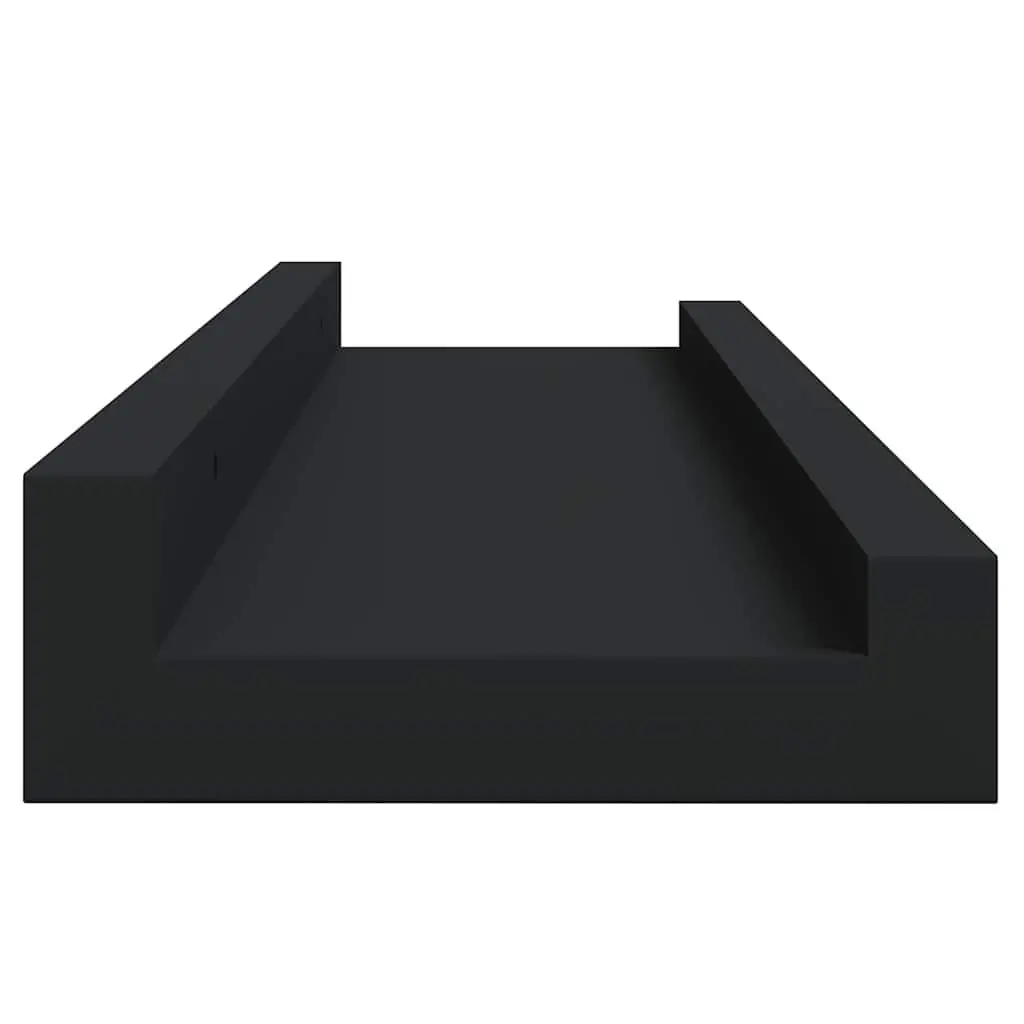 Wall Mounted Picture Ledge Shelves Black 40x9x3cm 2 Piece