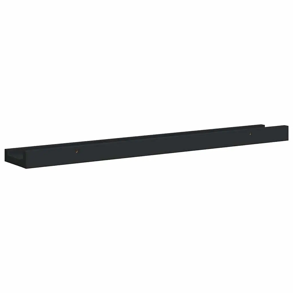Picture Frame Ledge Shelves Wall Mounted Black 60x9x3cm 2 Piece MDF
