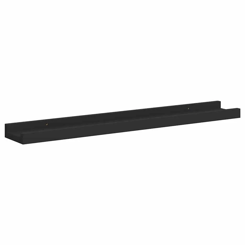 Picture Frame Ledge Shelves Wall Mounted Black 60x9x3cm 2 Piece MDF