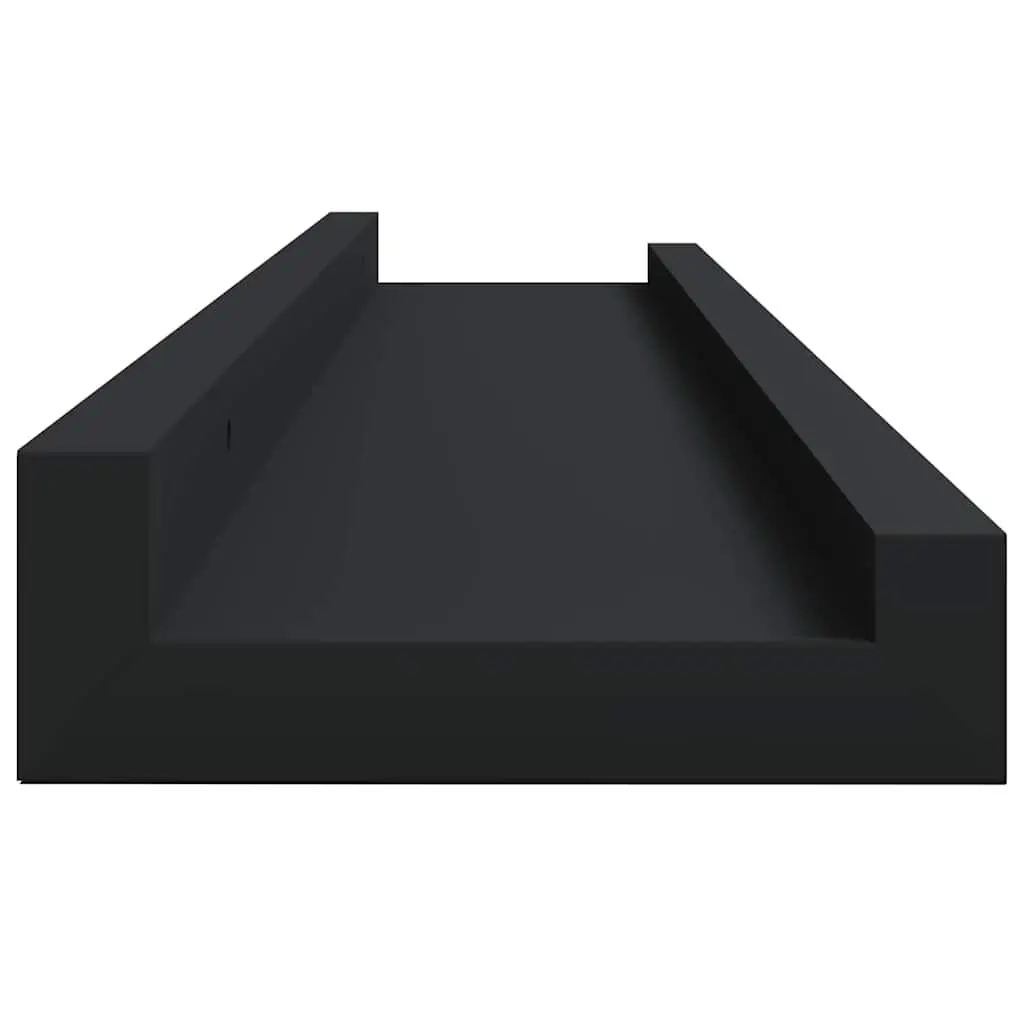 Picture Frame Ledge Shelves Wall Mounted Black 60x9x3cm 2 Piece MDF