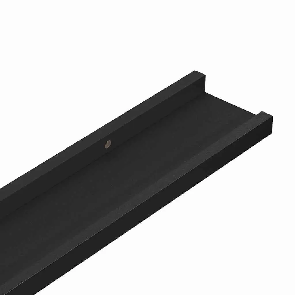 Picture Frame Ledge Shelves Wall Mounted Black 60x9x3cm 2 Piece MDF