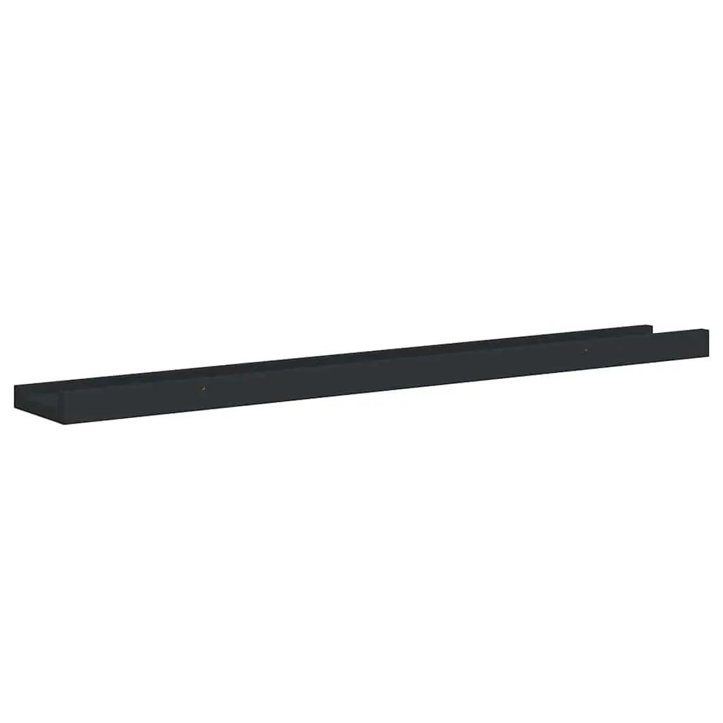 Picture Frame Ledge Shelves Black Floating Display 80 x 9 x 3 cm 2 Piece