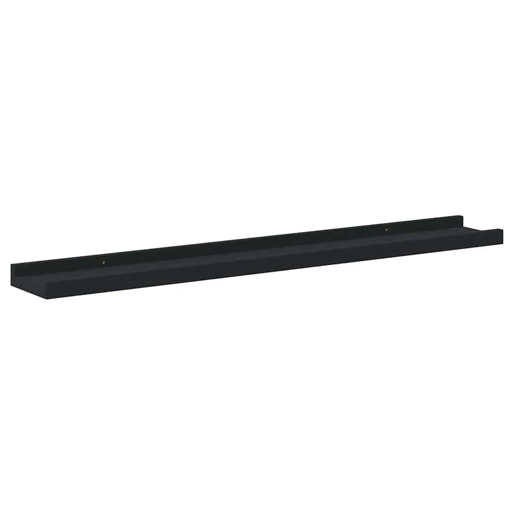 Picture Frame Ledge Shelves Black Floating Display 80 x 9 x 3 cm 2 Piece