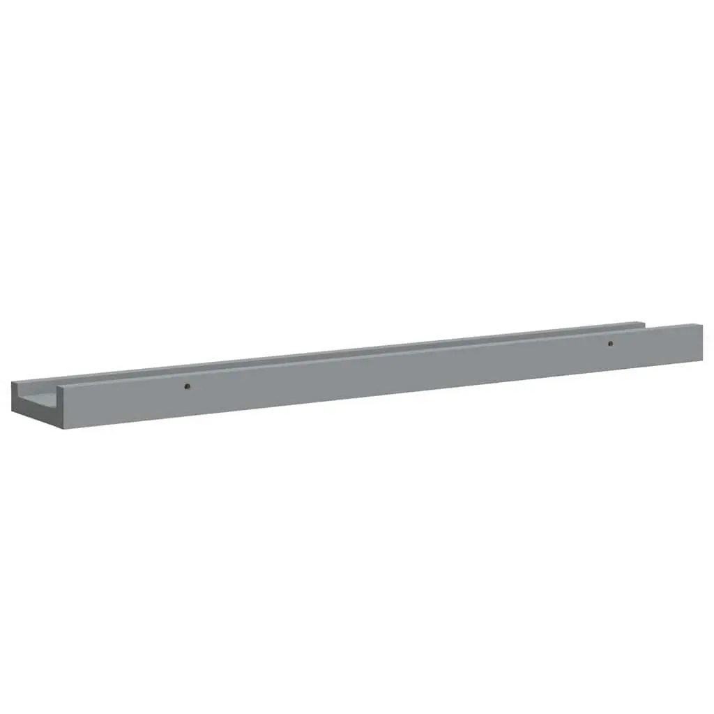 Picture Frame Ledge Shelves Wall Mounted Grey 60x9x3cm 2 Piece MDF