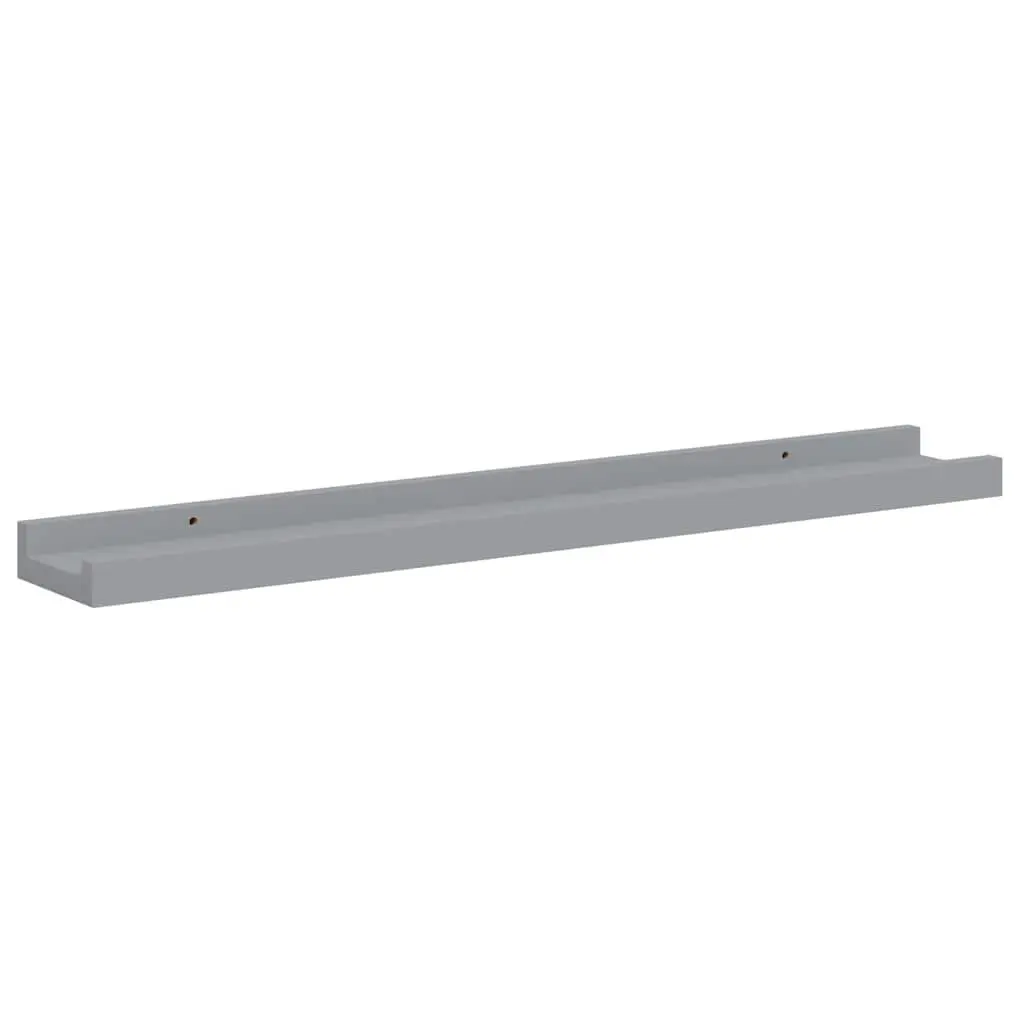 Picture Frame Ledge Shelves Wall Mounted Grey 60x9x3cm 2 Piece MDF