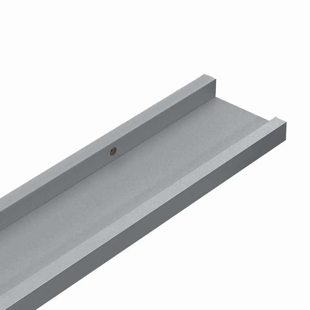 Picture Frame Ledge Shelves Wall Mounted Grey 60x9x3cm 2 Piece MDF