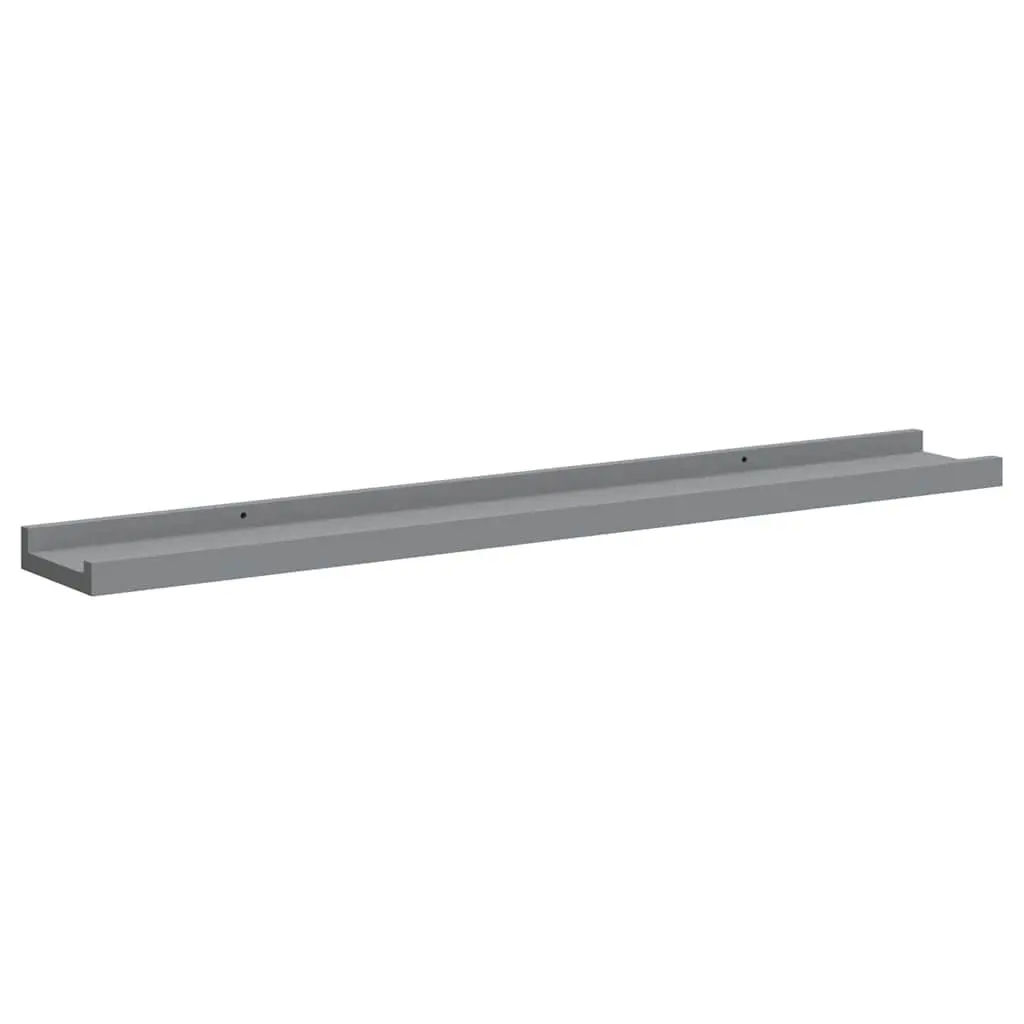 Wall Display Ledge Shelves Grey 80 x 9 x 3 cm 2 Piece Floating Shelf Decor Storage