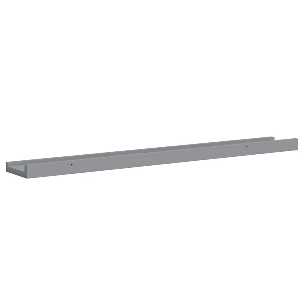 Wall Display Ledge Shelves Grey 80 x 9 x 3 cm 2 Piece Floating Shelf Decor Storage