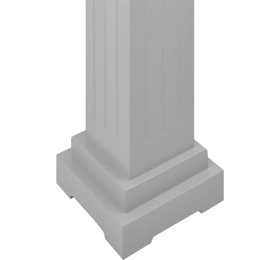 Grey Square Pillar Plant Stand Classic Design Patio Living Room Bedroom Display