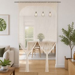 Your New Macrame String Curtain: 140x240 cm in Cream