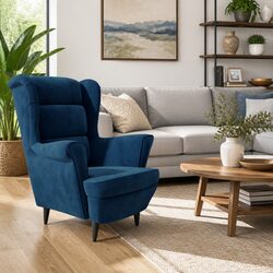 Find Comfort with This Blue Velvet Armchair
