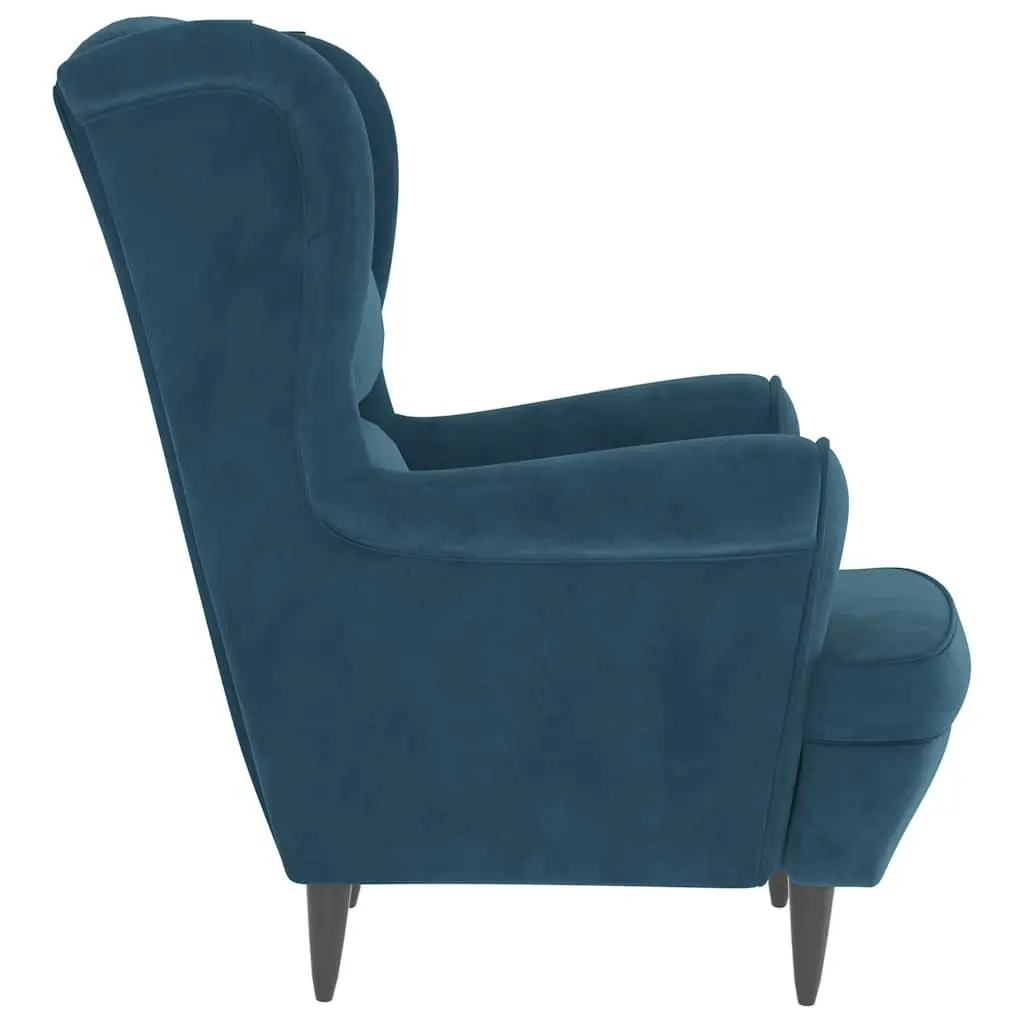 Blue Velvet Armchair