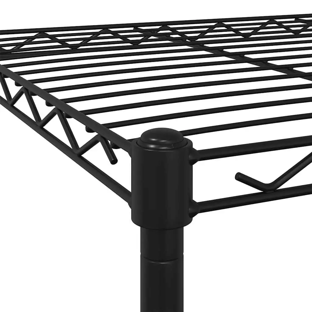 Industrial 5-Tier Storage Shelf Black 75x35x155cm with Wheels