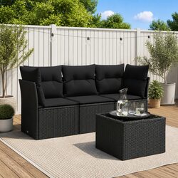 Friendly 4-Piece Outdoor Garden Sofa Set with Cushions