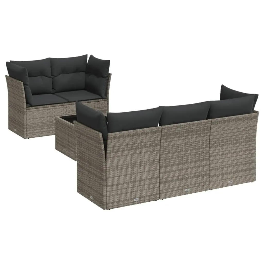 6-Piece Grey Garden Sofa Set