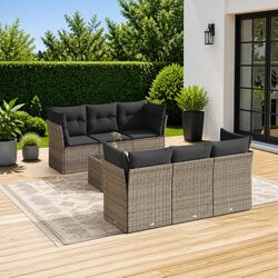 Enjoy Your Outdoors with This 7 Piece Grey Garden Sofa Set