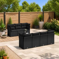Your Friendly 8 Piece Black Rattan Garden Sofa Set