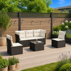 You’ll Love This 6-Piece Black Garden Sofa Set