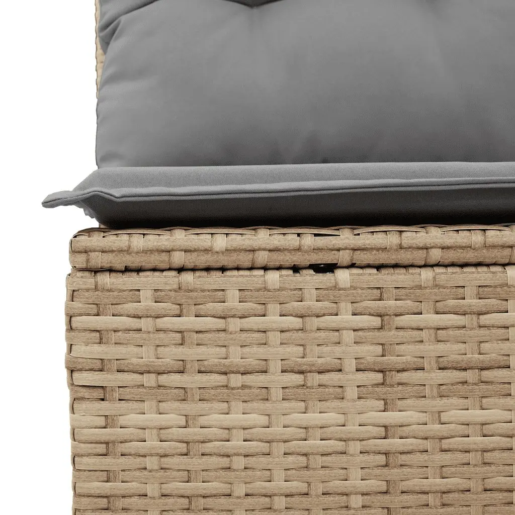 Garden Sofa Set 7 Piece Outdoor Furniture Beige Poly Rattan Patio Seating