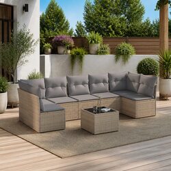 Friendly 8-Piece Outdoor Sofa Set with Storage Bags - Beige