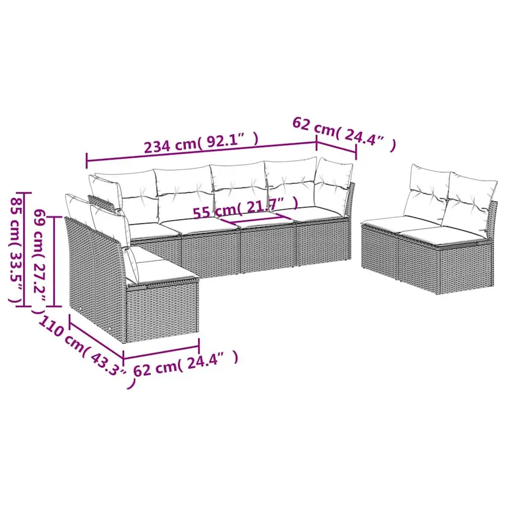 8 Piece Garden Sofa Set
