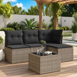 Friendly 5 Piece Grey Rattan Garden Sofa Set for You