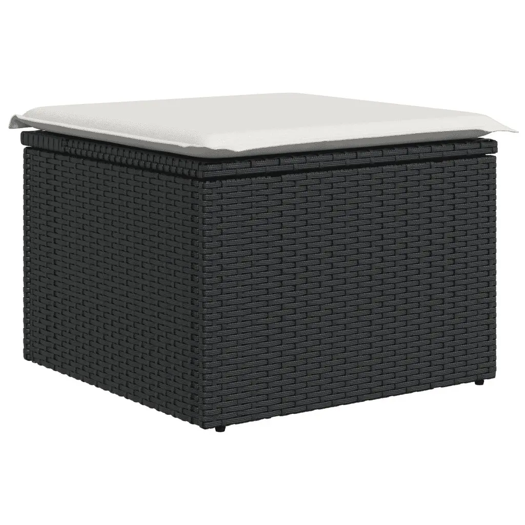 Outdoor Garden Sofa Set Modular Rattan 4 Piece Black