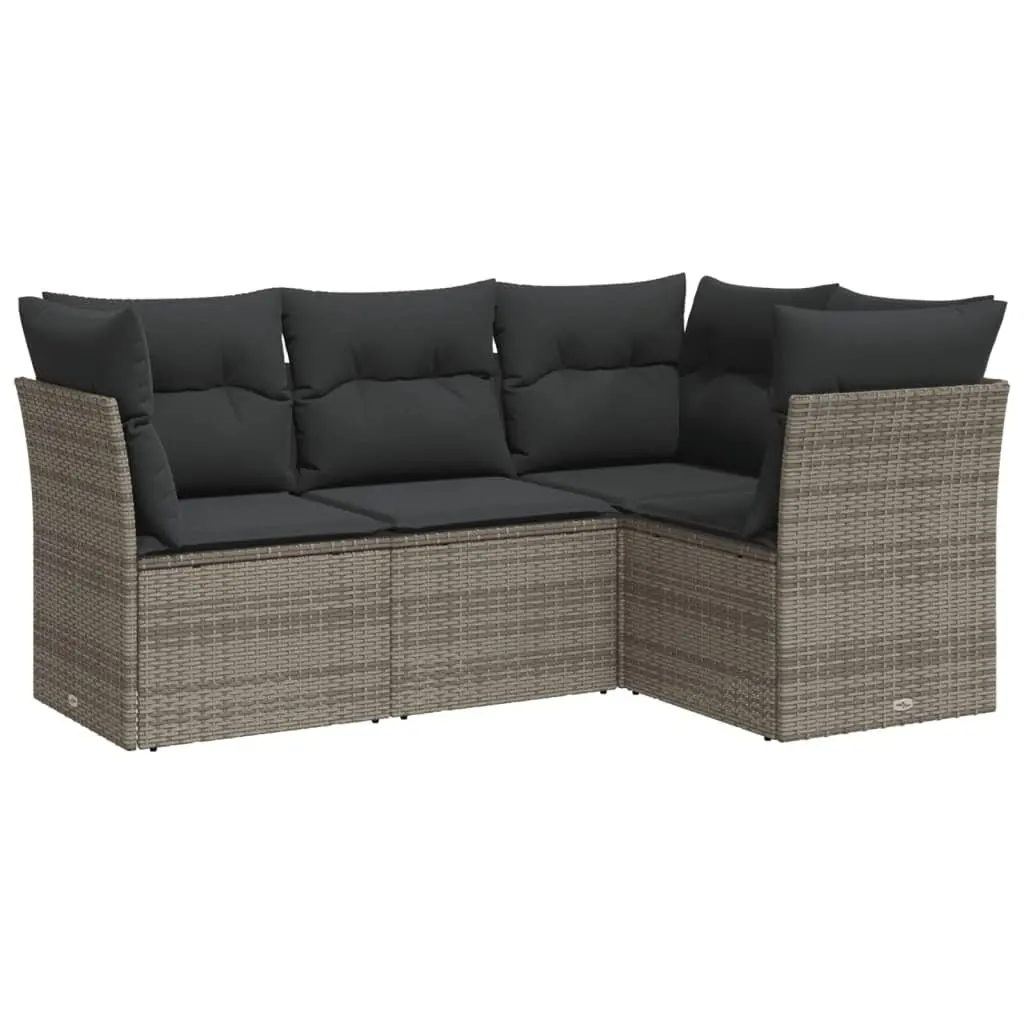 Garden Sofa Set 4 Piece Outdoor Furniture Patio Seating Grey with Storage