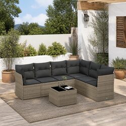 Friendly 7-Piece Grey Garden Sofa Set for You
