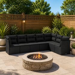 Friendly 7-Piece Garden Sofa Set for Your Patio