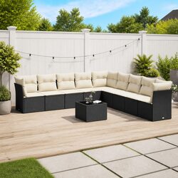 Your Ideal 10 Piece Garden Sofa Set in Black Rattan