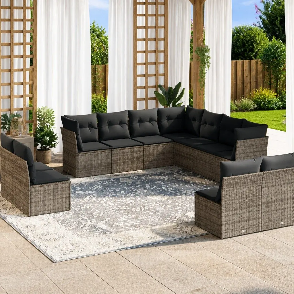 11 Piece Grey Outdoor Sofa Set